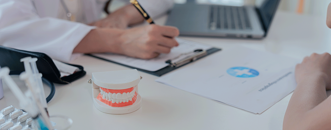A patient consulting a dentist for orthodontic treatment